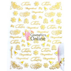 Stickere 3D deosebite pentru unghii Cod STZ-G049 Gold model Sarbatori de Iarna